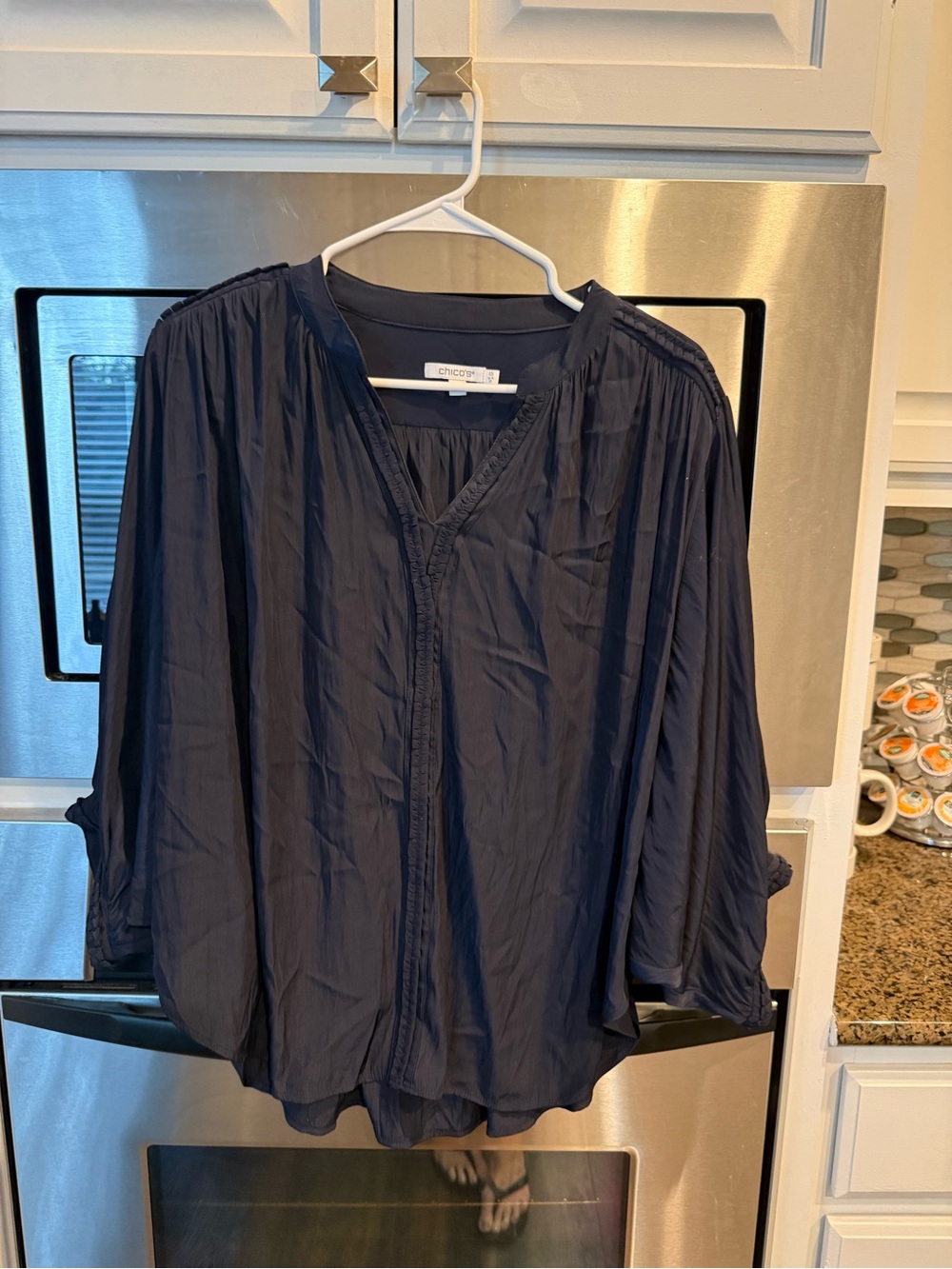 Chico's Navy Blouse - size 10
